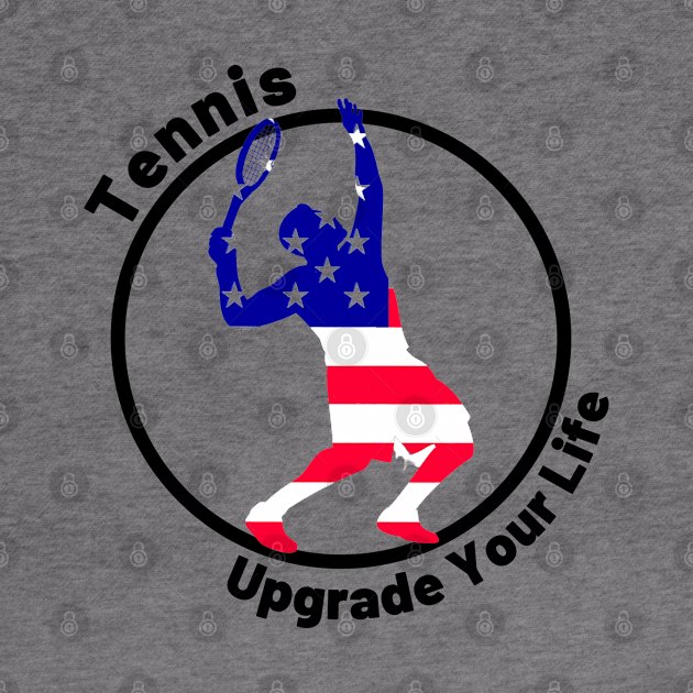 US Open Tennis USA Flag Silhouette by TopTennisMerch